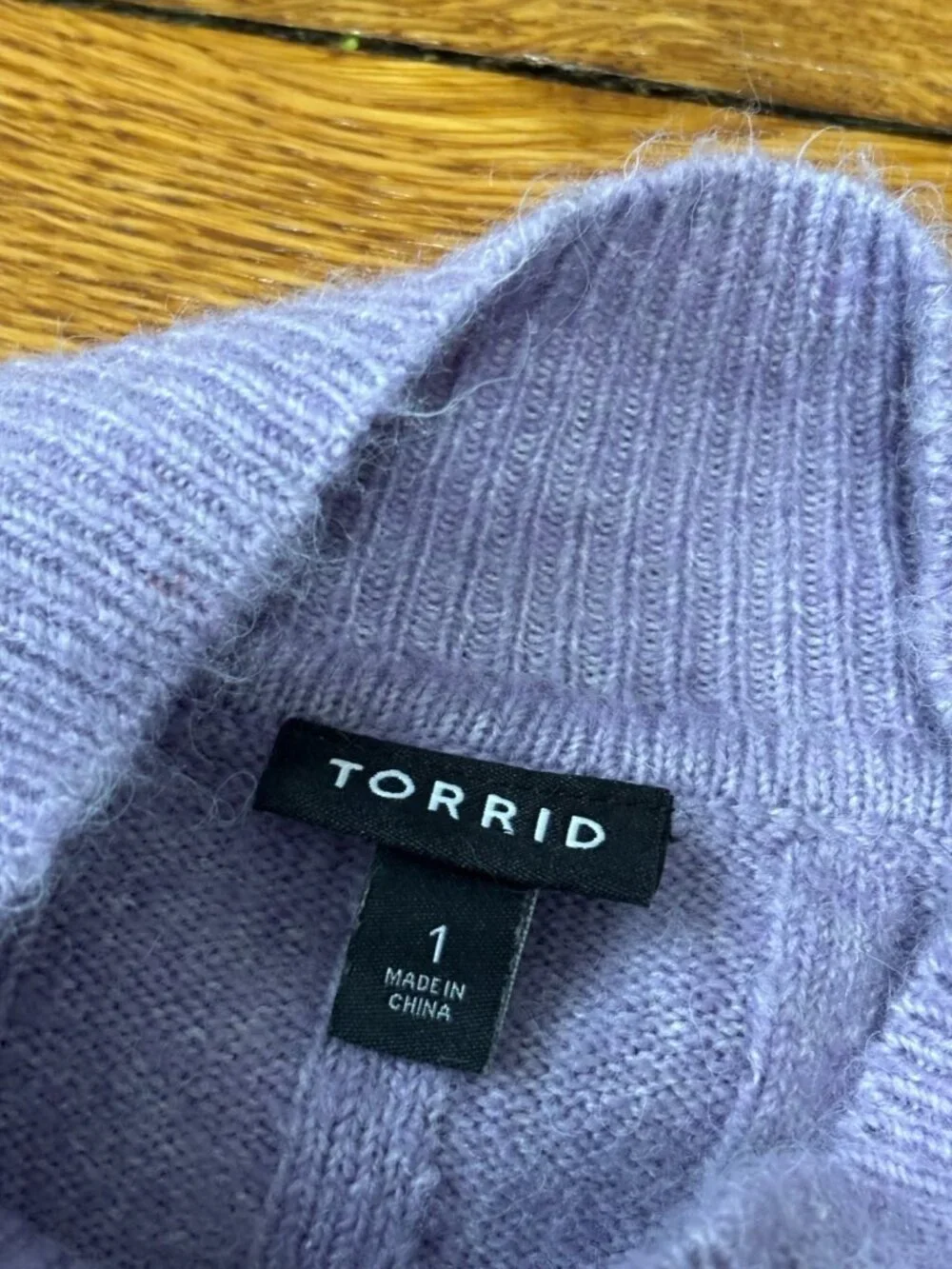 Torrid Womens Sweater Plus Sz 1X Lavender Purple Oversized Relaxed Ribbed Knit - Picture 4 of 6